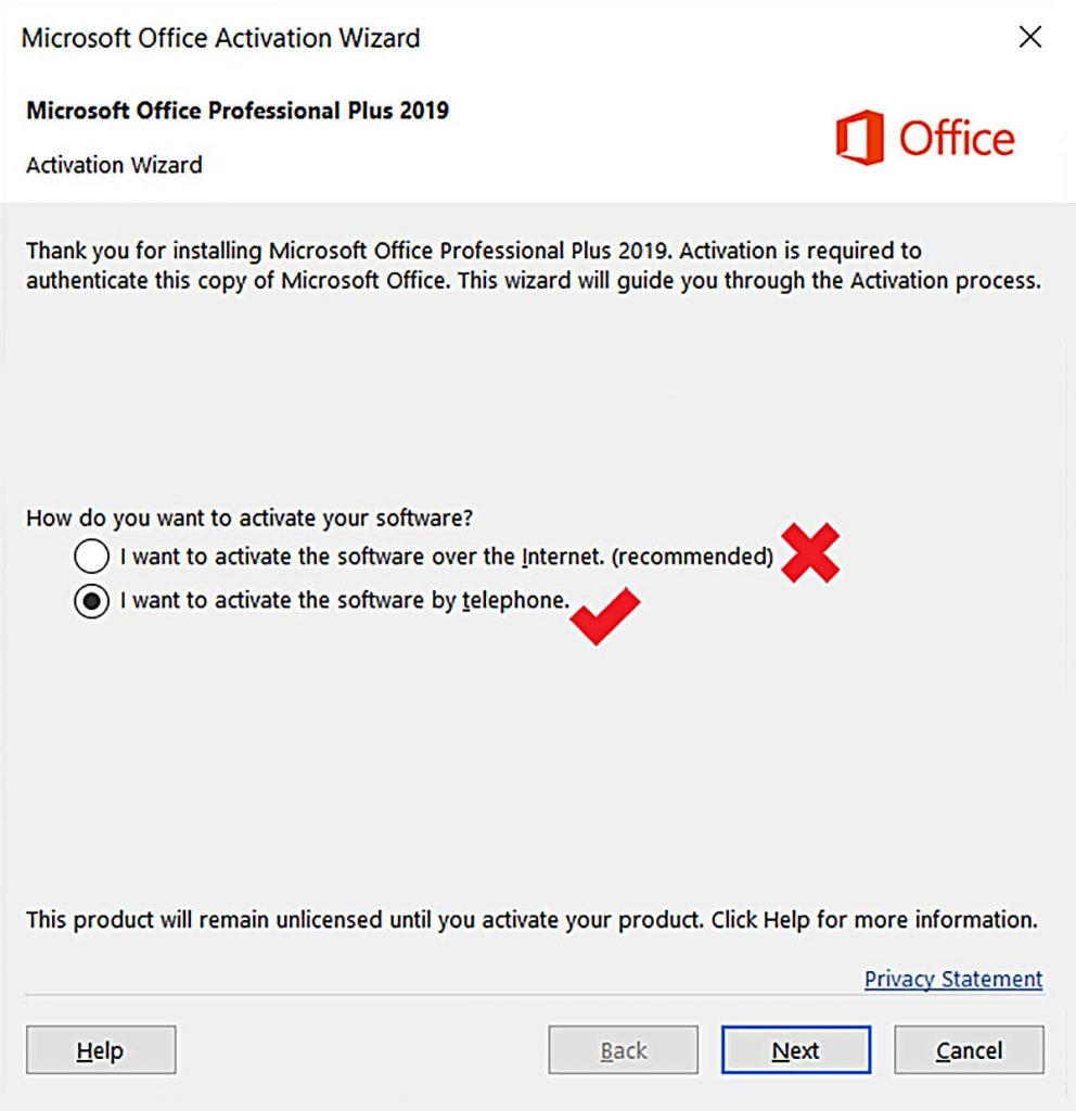 office 2019 activation