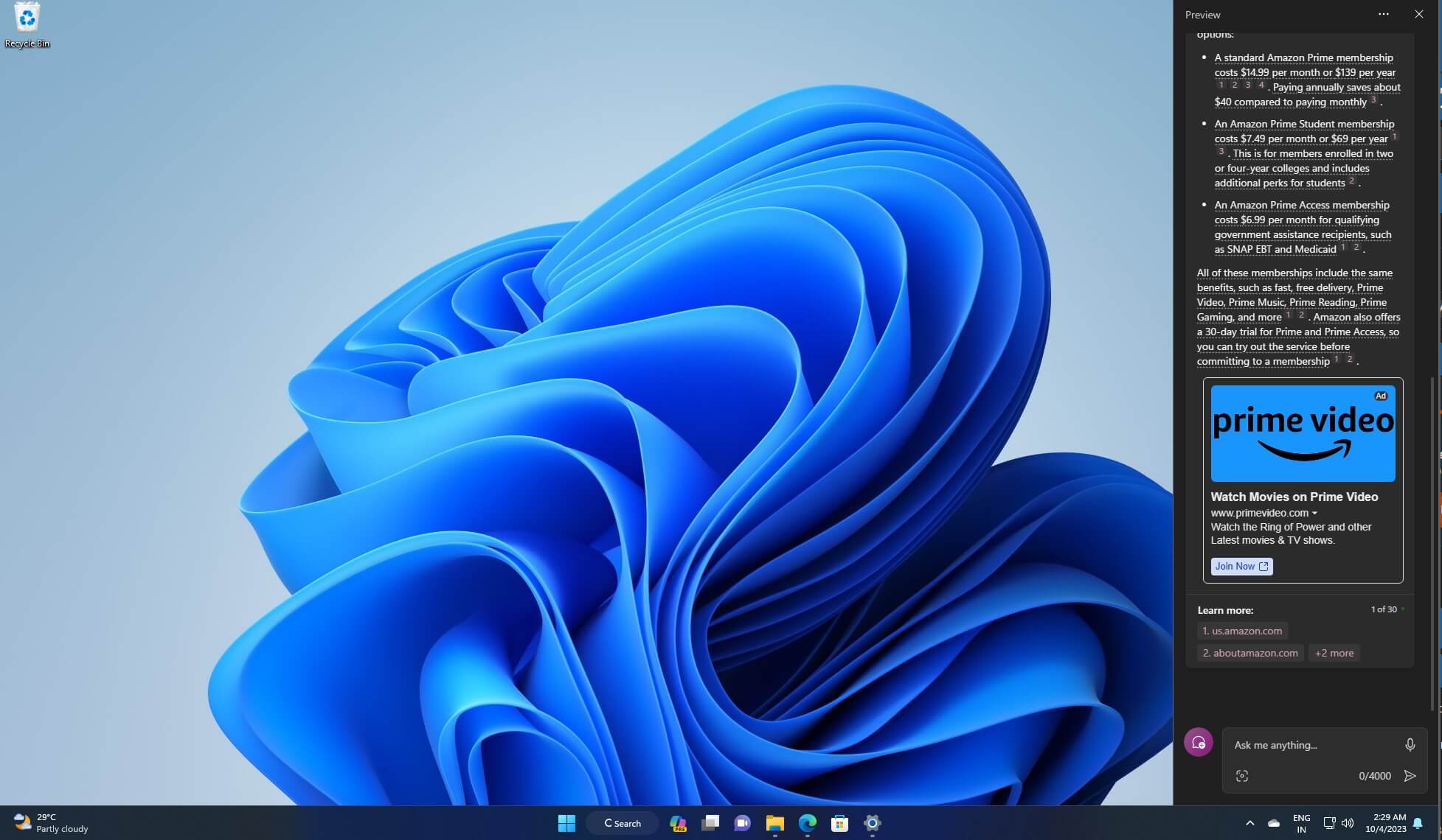 Microsoft incorporates advertisements in Bing Chat AI-integrated Windows 11 Copilot